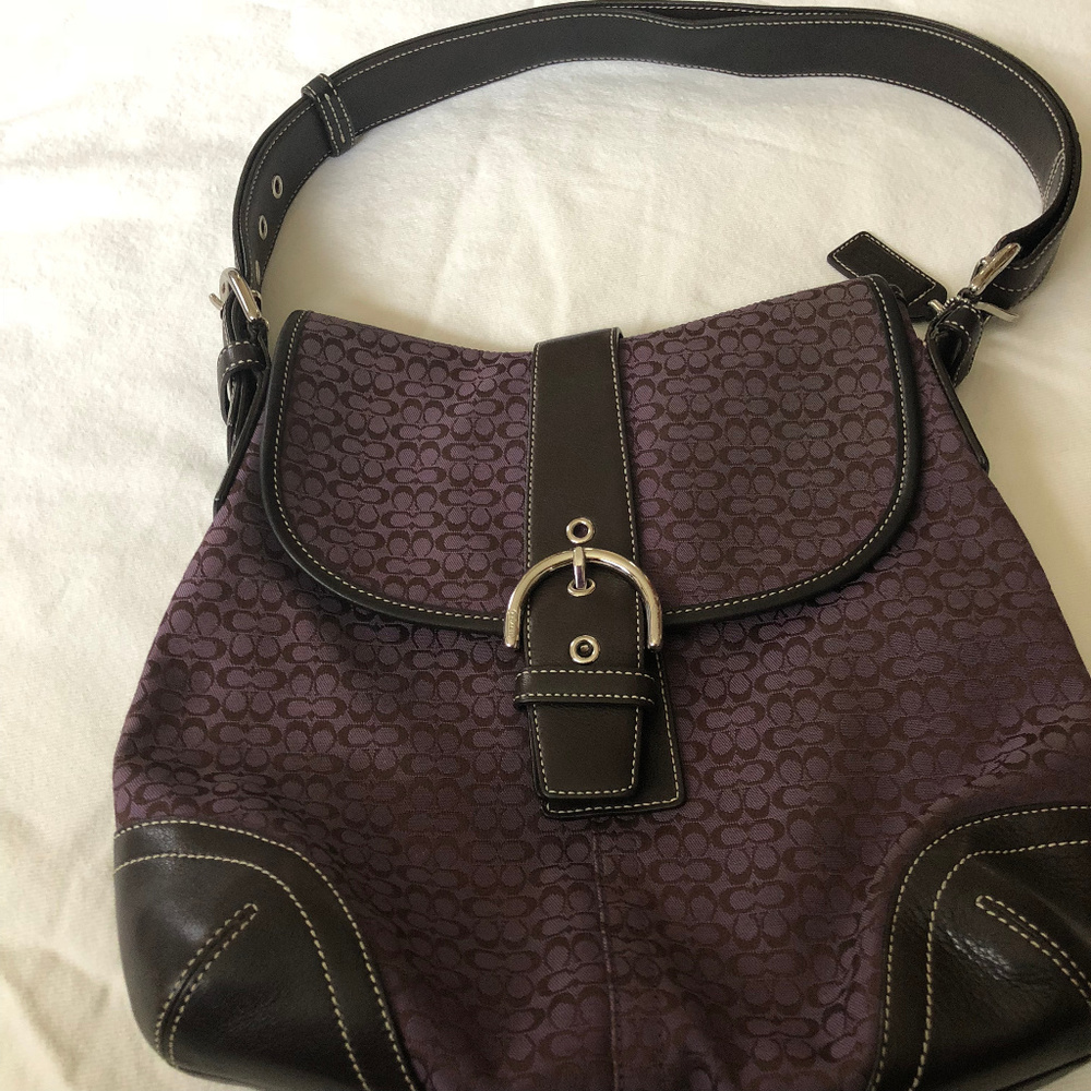 Coach Purple Brown Mini Signature Duffle